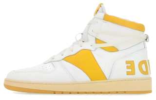 RHUDE Logo Patch High Top Lace Up Sneakers