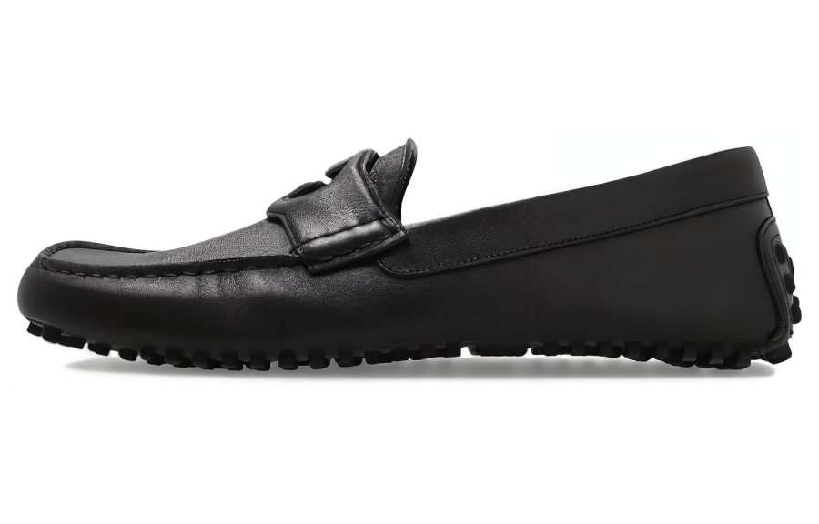 GUCCI GUCCI Interlocking Leather Loafers Men's Black