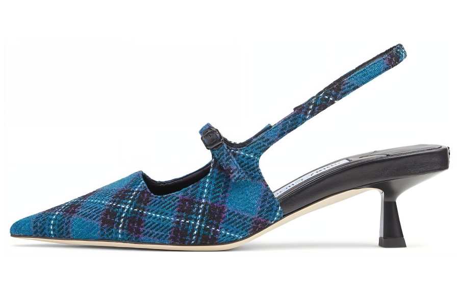 Jimmy Choo Didi Fabric Slim Heel High Heels 4.5cm Women's Blue Black