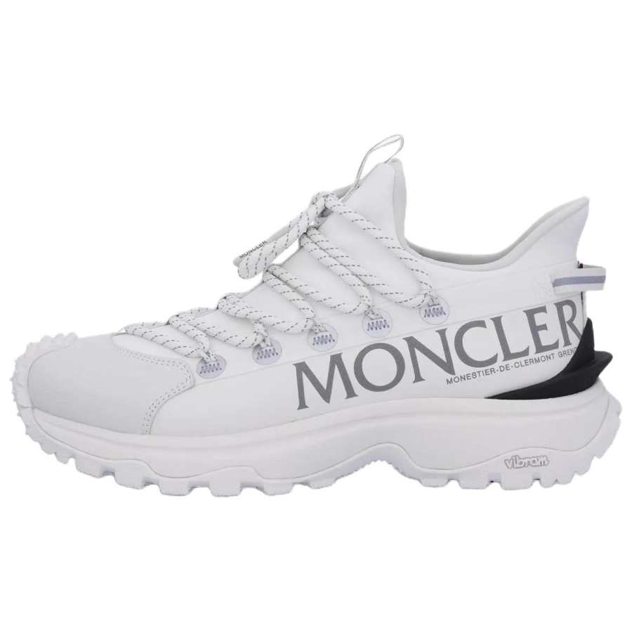 Moncler Leather Low top Casual Shoes Men's White