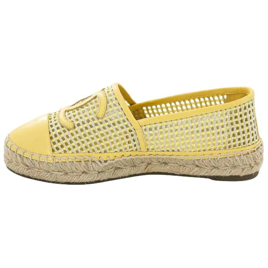 CHANEL Sheepskin Espadrilles Women's Yellow