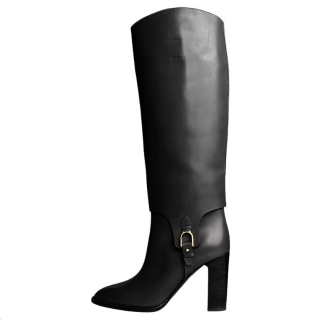 Ralph Lauren Collection Rochelle Welington Knee high Boots 9cm Women's Black