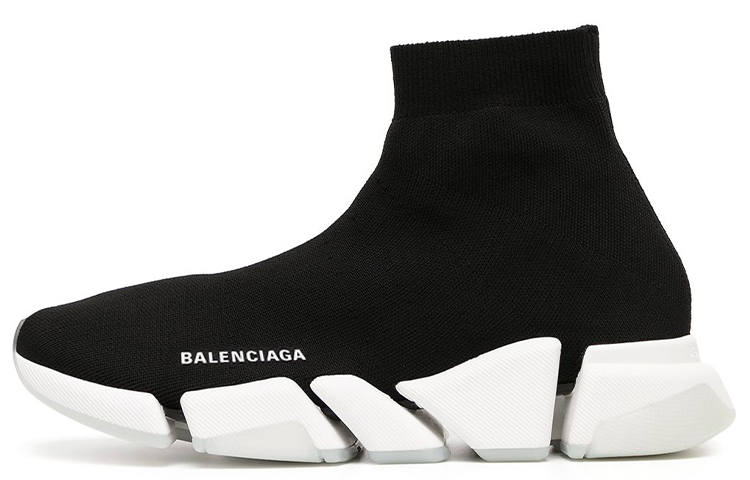 Balenciaga Speed 2.0 Fabric High top Casual Shoes Men's Black