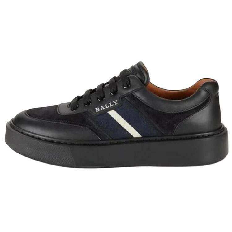 BALLY Cow Leather Low top Skateboard Shoes Men's Black