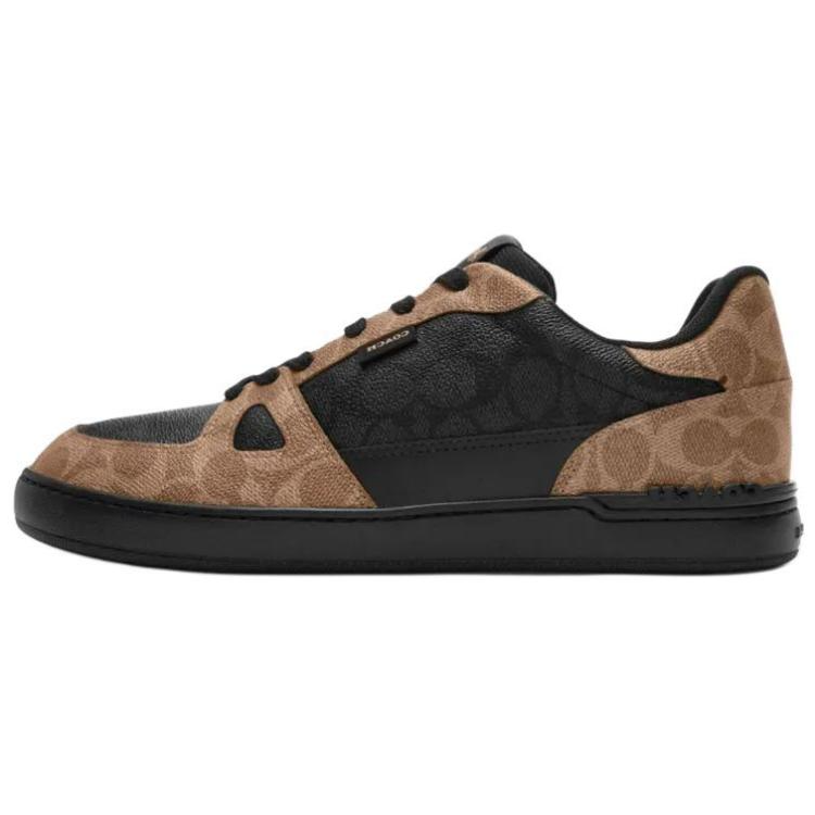 COACH Clip Cow Leather Low top Skateboard Shoes Men's Brown