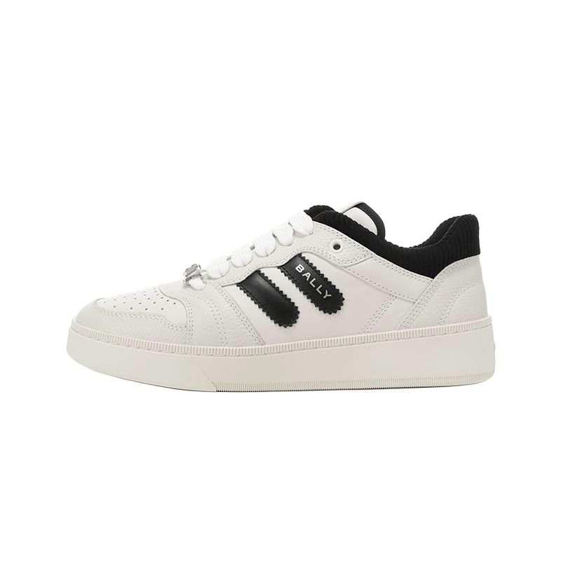 BALLY Raise Textile, Cow Leather Low top Skateboard Shoes Men's Raw White