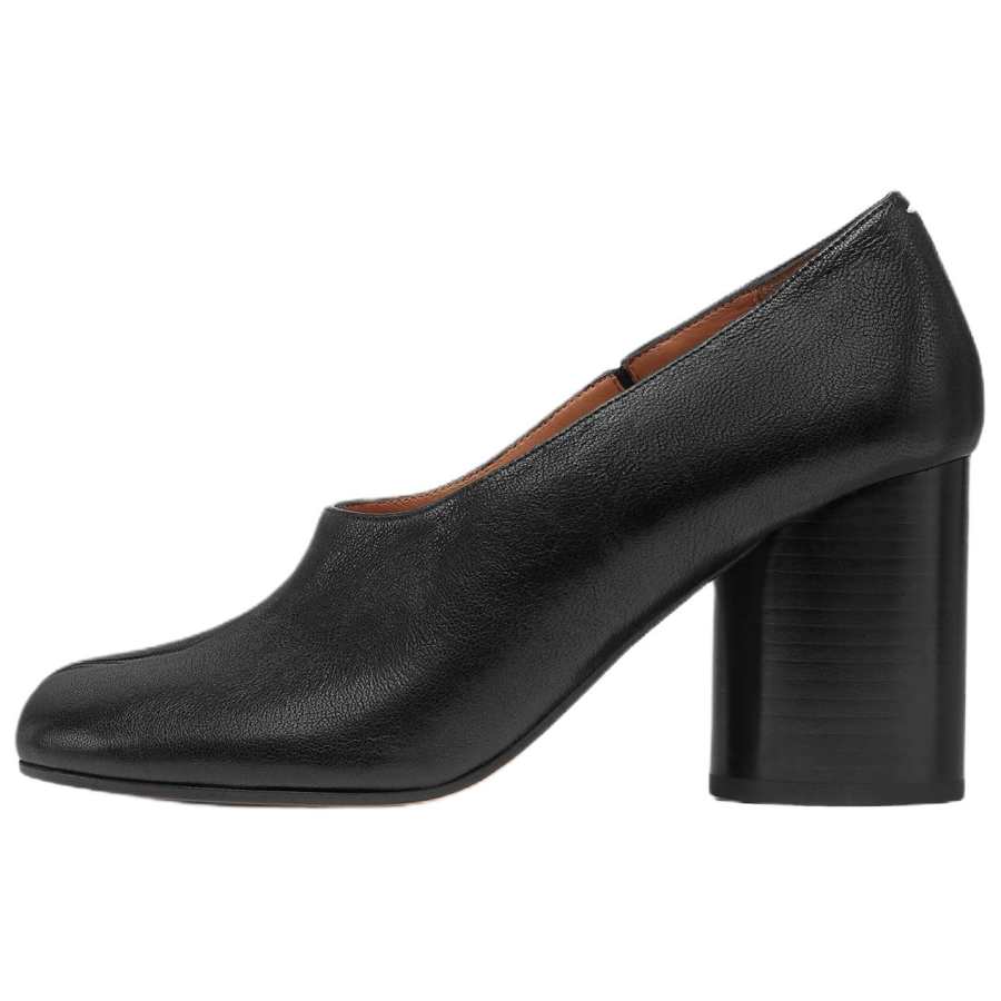 Maison Margiela Tabi Sheepskin Leather Chunky Heel High Heels 8cm Women's Black