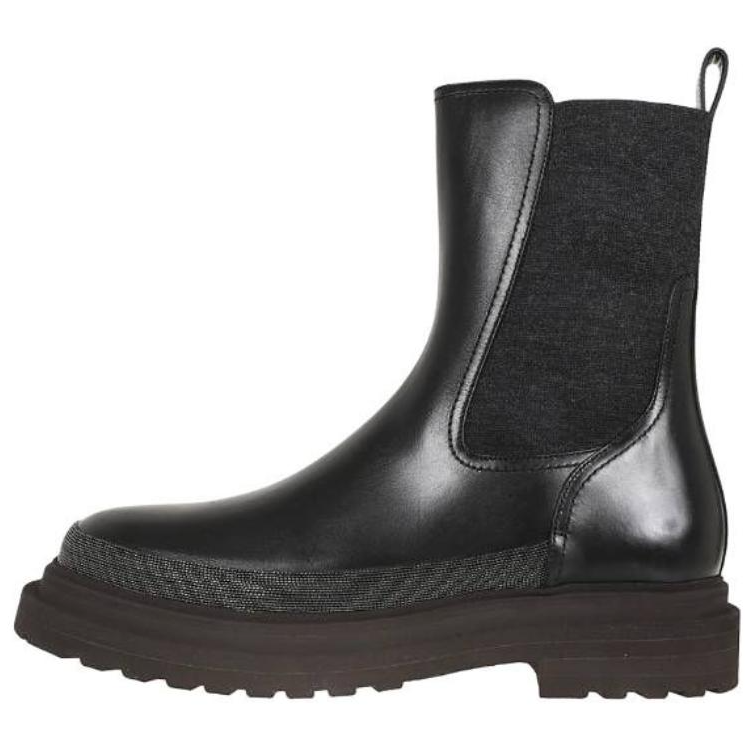Brunello Cucinelli Short Chelsea Boots Women's Black