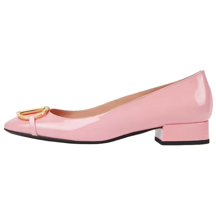 GUCCI Horsebit Patent Leather Casual Shoes 2.5cm Women's Pink