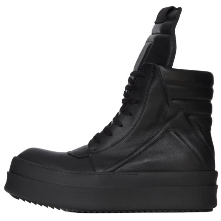 RICK OWENS RICK OWENS/RO CONCORDIANS MEGA BUMPER Geobaster Cow Leather, Leather High top Skateboard Shoes 4.5cm Men's Black
