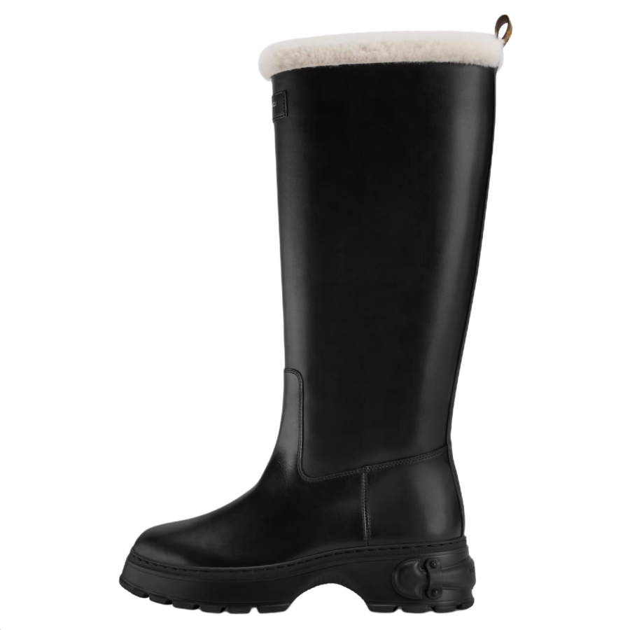 LOUIS VUITTON Squad Knee High Snow Boots Women's Black