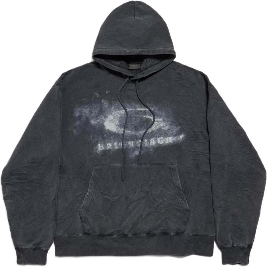 Balenciaga Logo Printed Drawstring Hoodie
