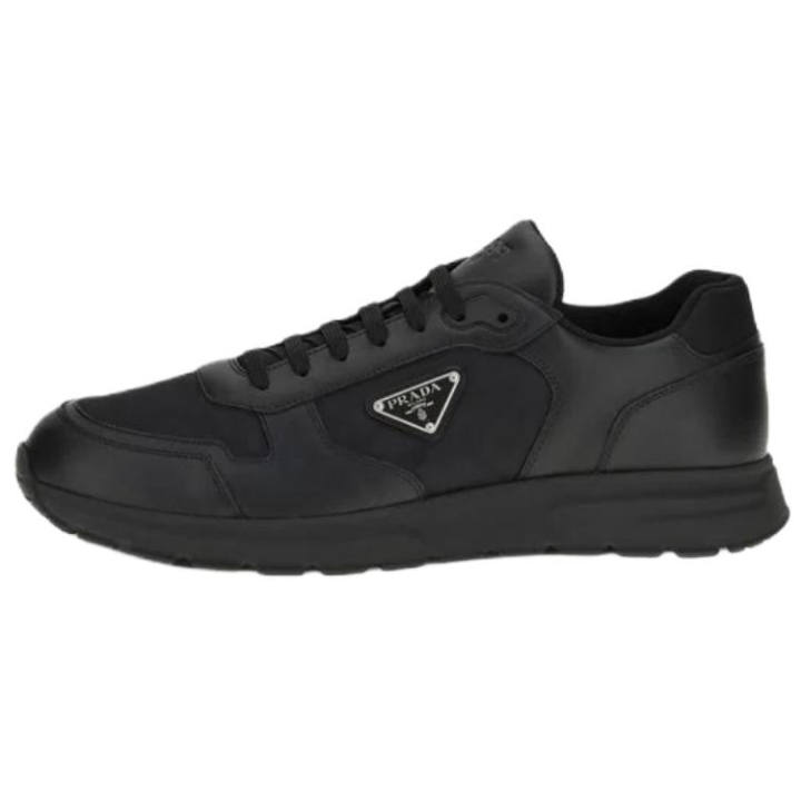 PRADA PRADA Re Nylon Leather Low top Casual Shoes Men's Black