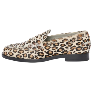 MSGM Leather Loafers Women's Leopard Print