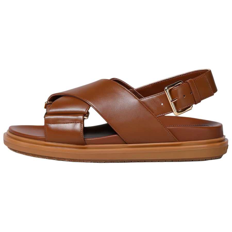MARNI Logo Embossed Buckled Sandals Women's