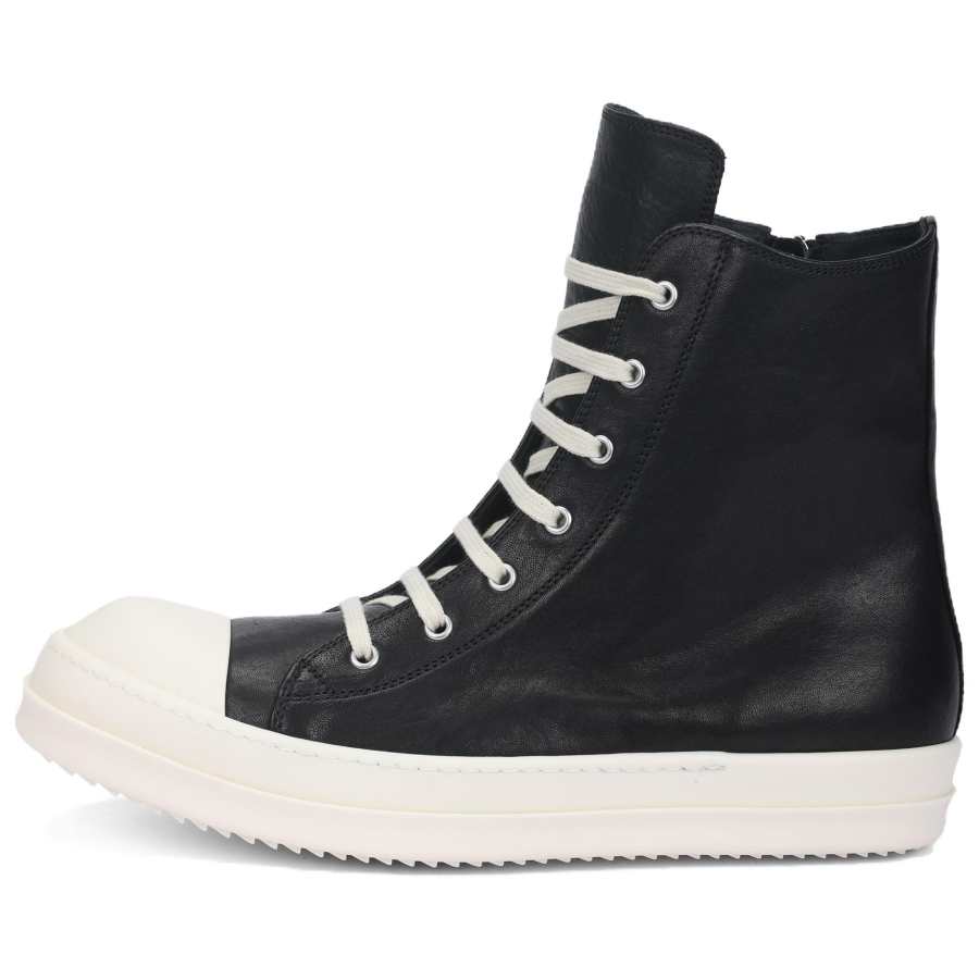 RICK OWENS Cargo Basket Leather Hi-Top Sneakers