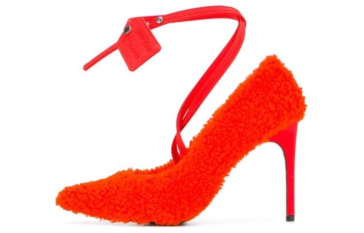 OFF-WHITE OFF-WHITE textured ankle-strap pumps