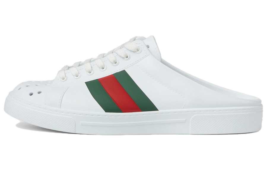 GUCCI ACE Quiet Closed Toe Slippers Women's White