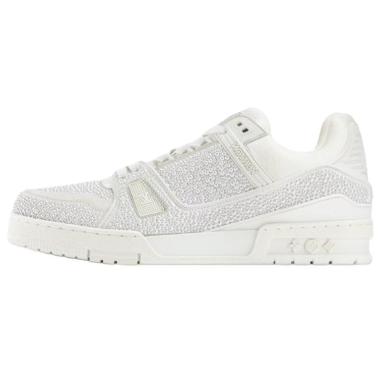 LOUIS VUITTON Trainer Low top Skateboard Shoes Men's White