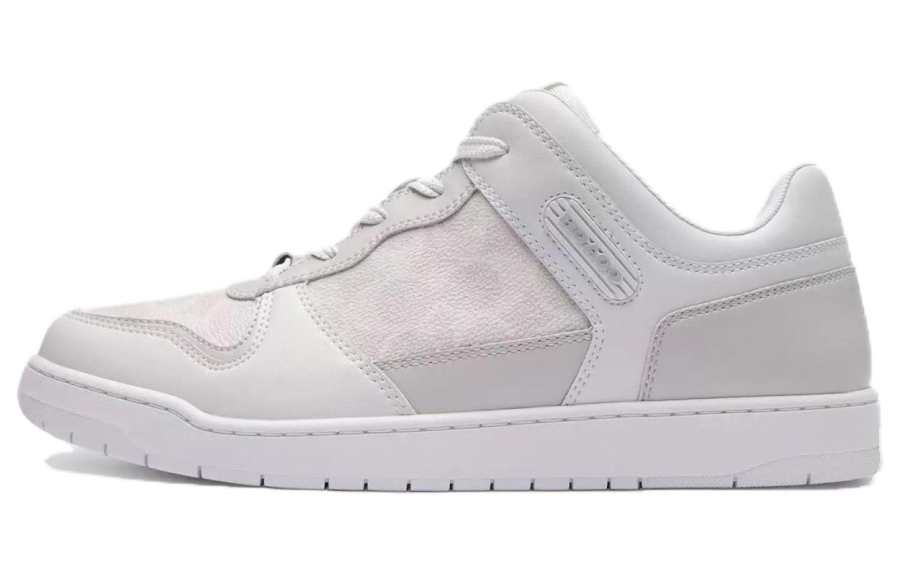 COACH COACH C201 Leather Low top Skateboard Shoes Men's Optical White