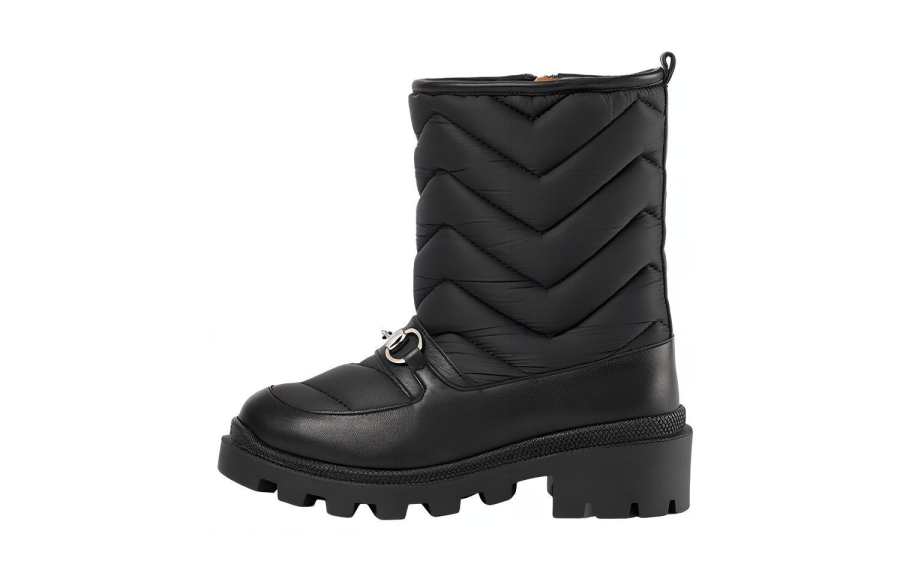 GUCCI Horsebit Mid top Kids' Snow Boots Black Kids'