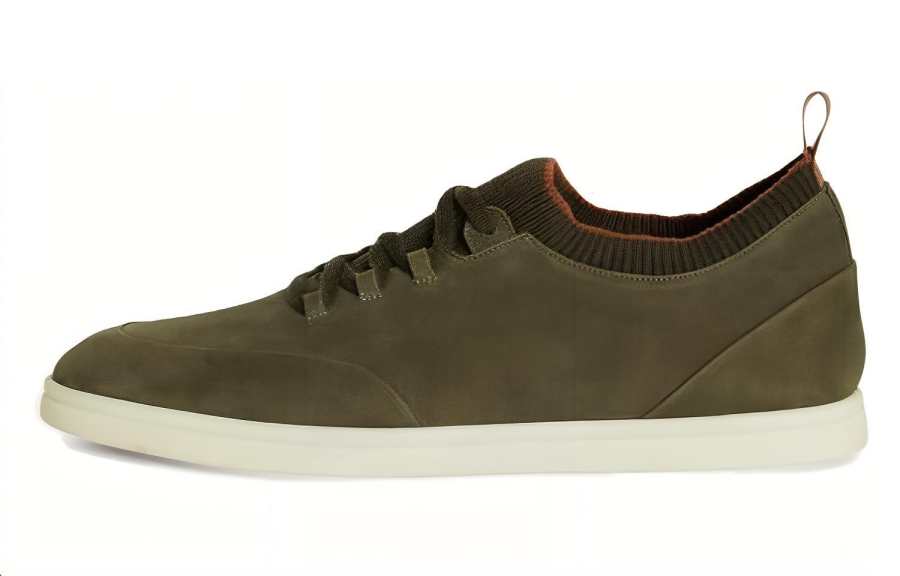 Loro Piana Leather Low top Skateboard Shoes Men's Green