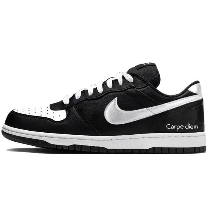 Nike Nike Big Titanium Silver Abrasion Resistant Breathable Low top Skateboard Shoes Men's Black Blue