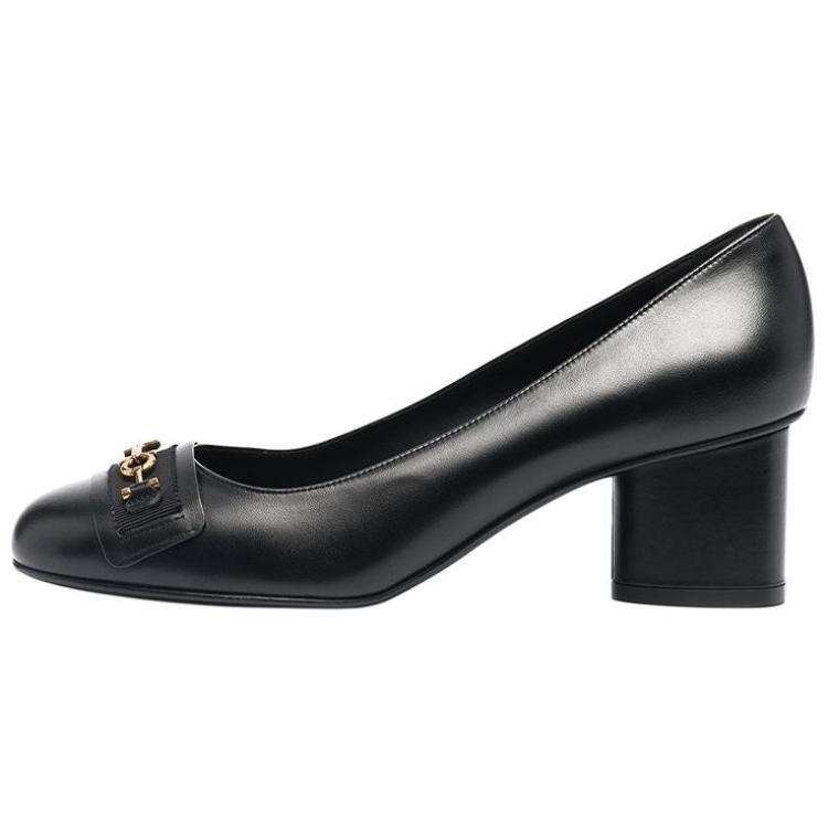 FERRAGAMO Chunky Heel High Heels 5.5cm Women's Black