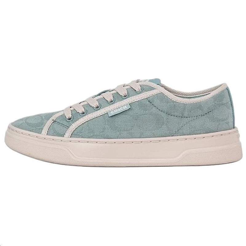 COACH Canvas Sneake Low top Canvas Shoes Women's Mint Green