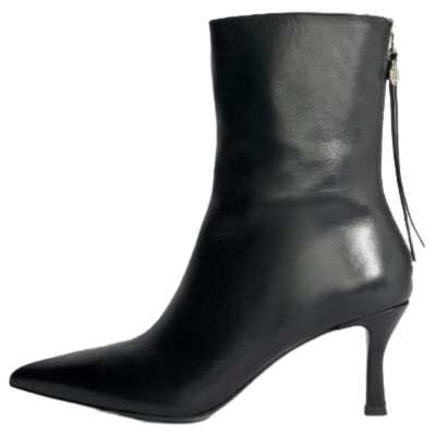 Maje Leather Ankle Boots 7.5cm Women's Black
