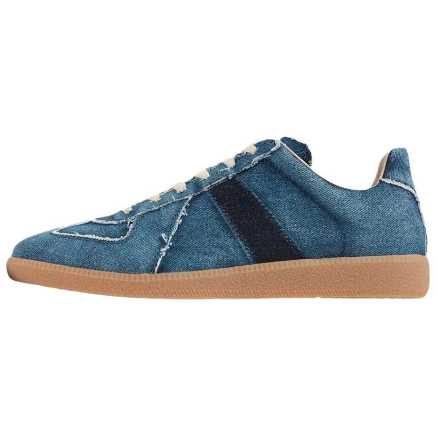 Maison Margiela Replica Sun Faded Low top Canvas Shoes Men's Blue