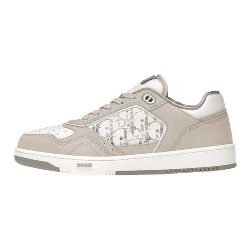 DIOR B27 Cow Leather, Leather Low top Stylish Skateboarding Shoes Men's Cream White