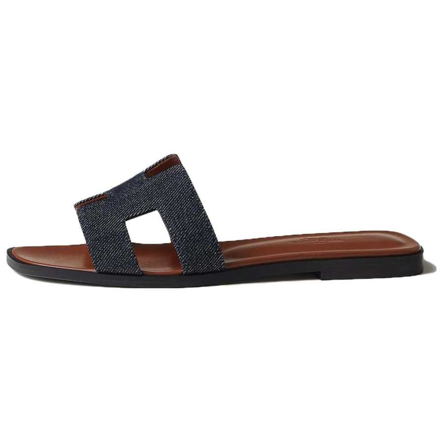 HERMES Oran Slide Slippers Women's Blue