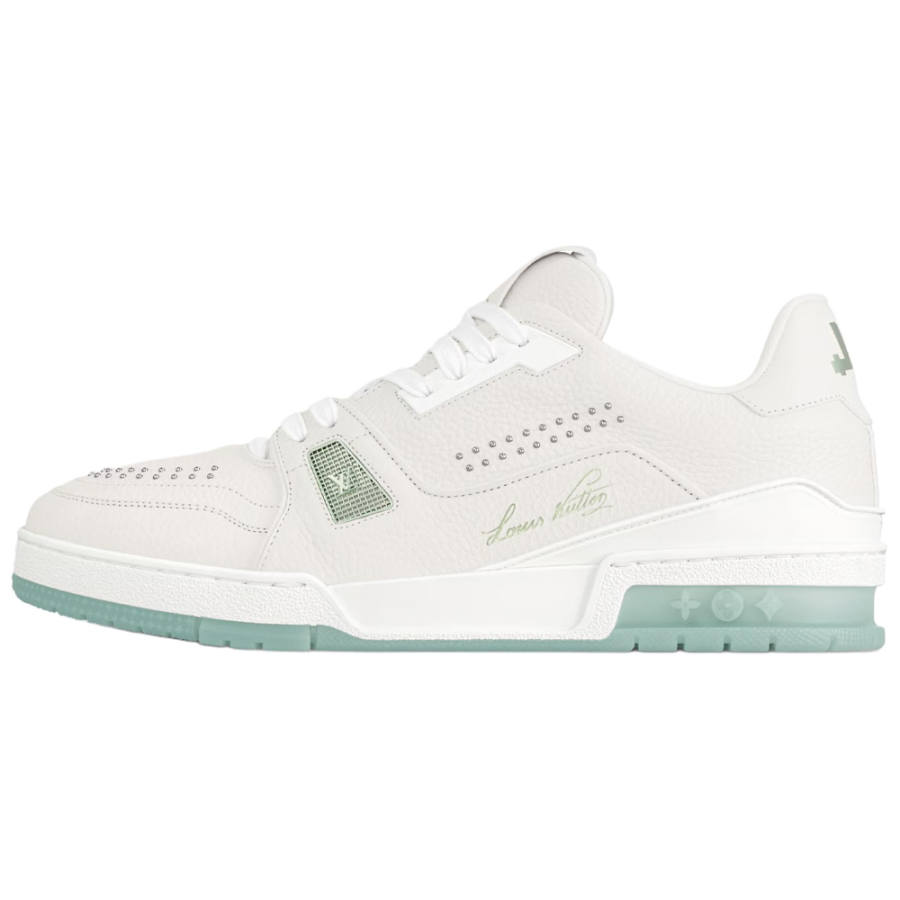 LOUIS VUITTON Trainer Low top Skateboard Shoes Men's White Green