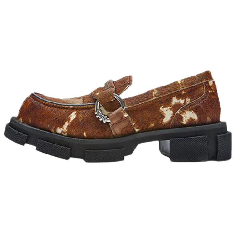 Both Both Gao Horse Leather Loafers 4.5cm Women's Brown
