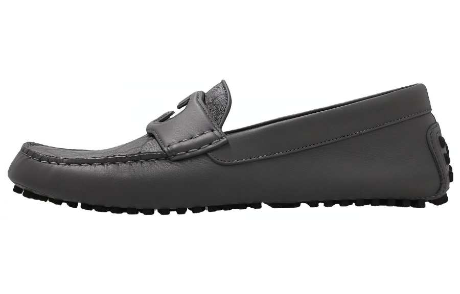 GUCCI GUCCI Interlocking Gommino Loafers Men's Gray