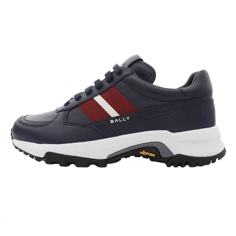 BALLY Cow Leather Low top Casual Shoes Men's Dark Blue
