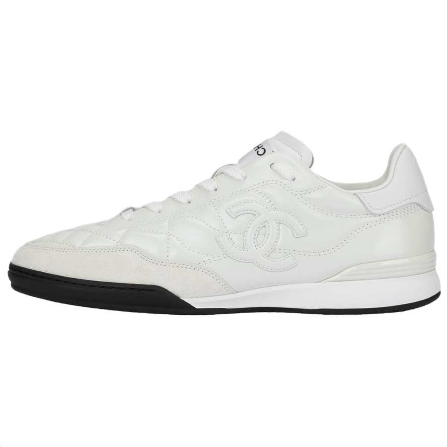 CHANEL 24a German Army Trainers Low top Casual Shoes Men's White