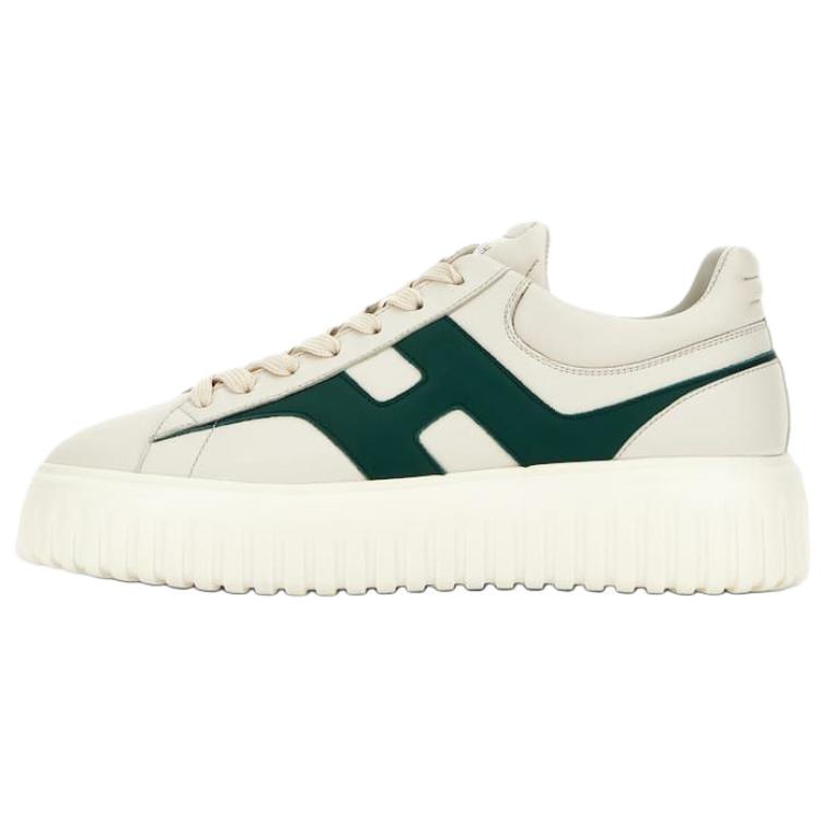 HOGAN H Stripes Leather Low top Skateboard Shoes Men's Ivory