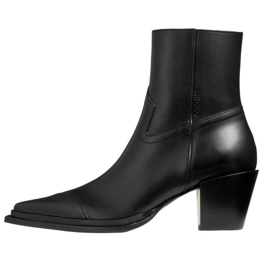 Jimmy Choo Cece Leather Ankle Boots 6CM Women's Black