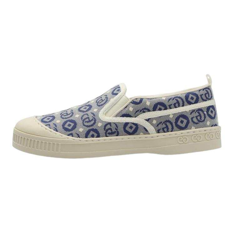 GUCCI Canvas Fashion Low top Kids' Skateboarding Shoes Blue Kids'