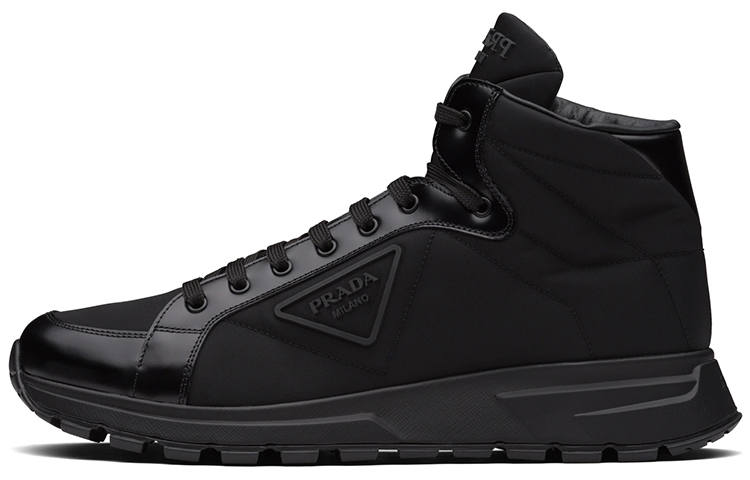 PRADA PRADA Prax 01 High Top Re Nylon And Brushed Leather Black