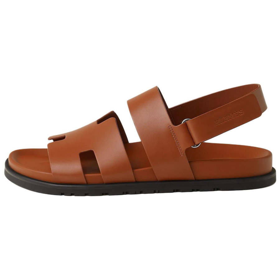 HERMES HERMES Genius One Strap Sandals Men's Brown
