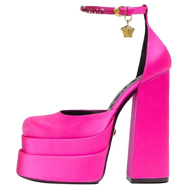 VERSACE VERSACE Medusa Aevitas 155mm Platform Pumps Deep Fuschia