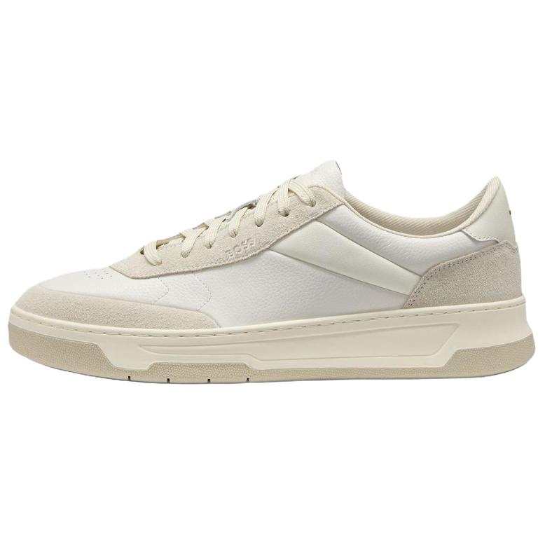 HUGO BOSS Cow Leather Low top Skateboard Shoes Men's Ecru