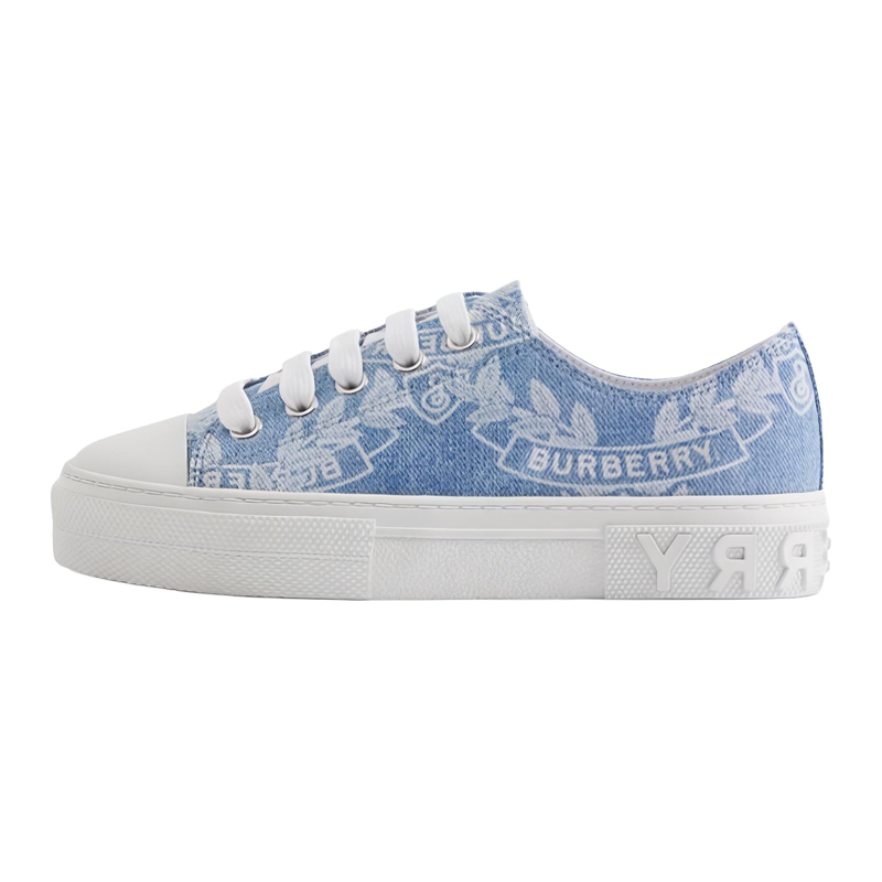 Burberry Kids Crest-print Denim Sneakers