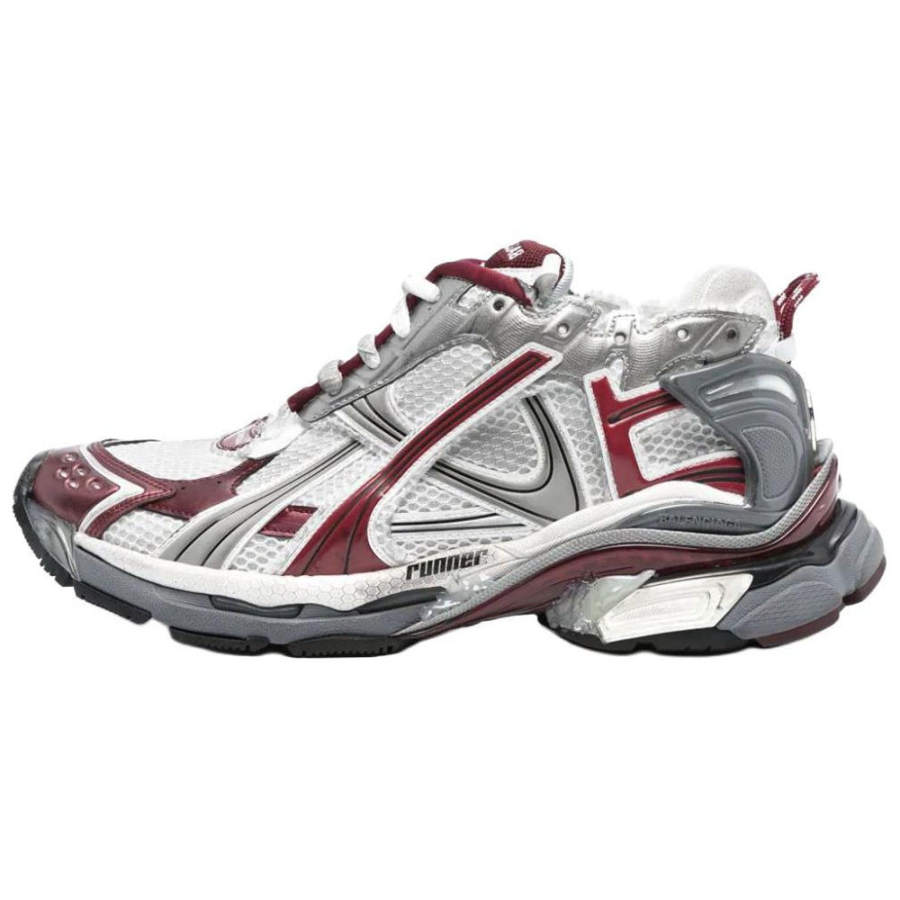 Balenciaga Runner Casual Shoes Men's White Gray Red