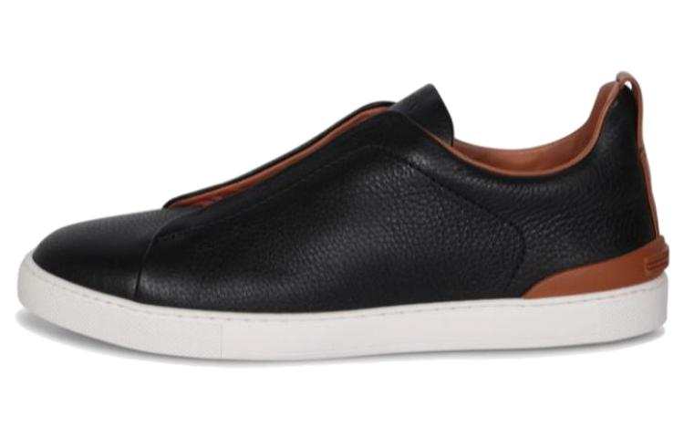 Ermenegildo Zegna Triple Stitch Low top Skateboard Shoes Men's Black