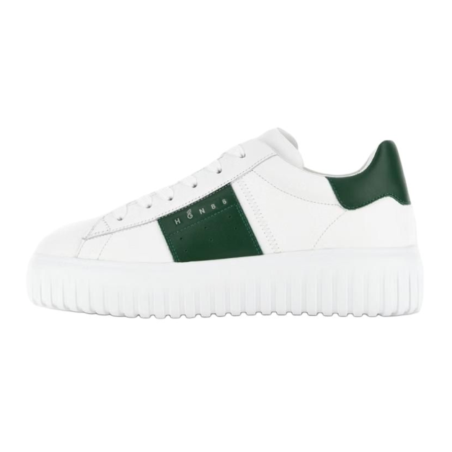 HOGAN H Stripes Cow Leather Low top Skateboard Shoes Men's White