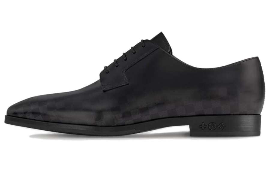 LOUIS VUITTON Minister Cow Leather Dress Shoes Men's Black